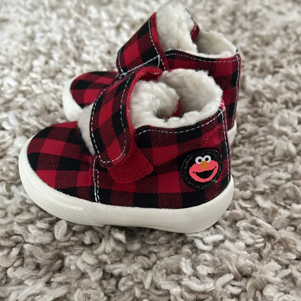 Elmo Baby Shoes Plaid